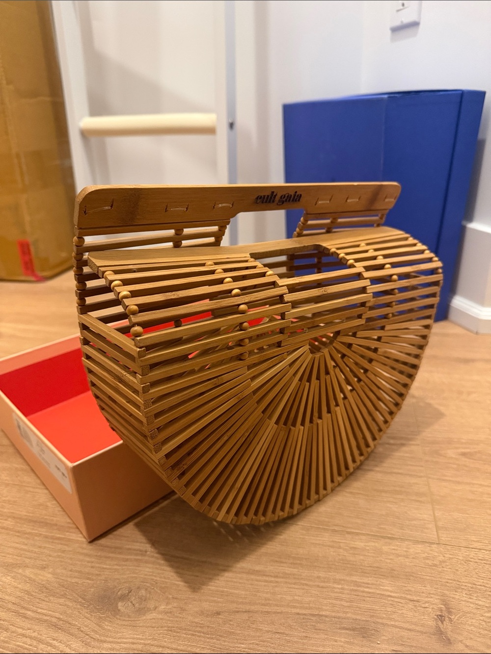 Cult Gaia Ark Small Purse and Original Peach Box